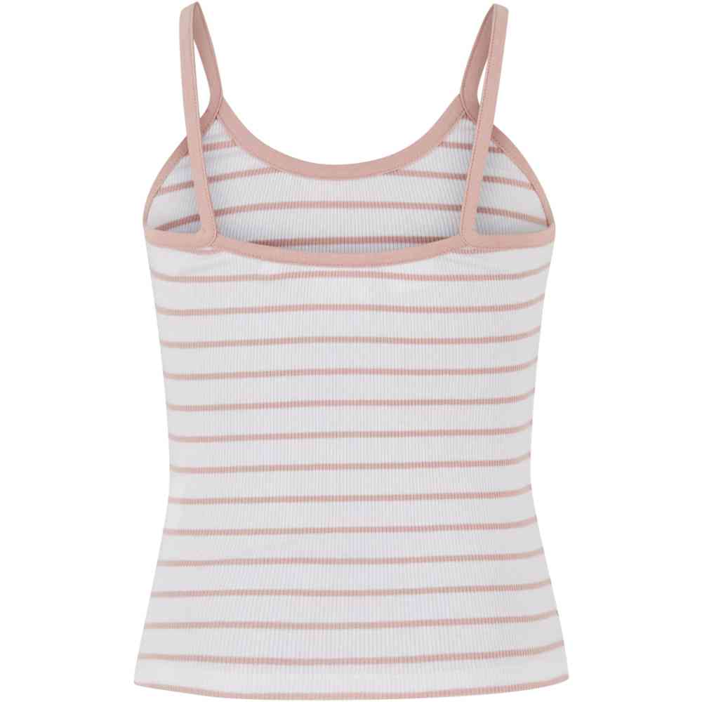 Urban Classics - Striped Rib Basic Débardeur Enfants - Blanc/Rose